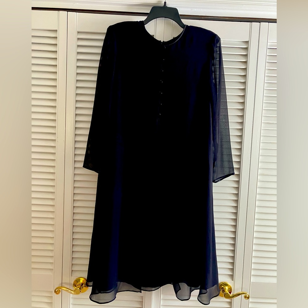 Dana Buchman Black Silk Chiffon Dress